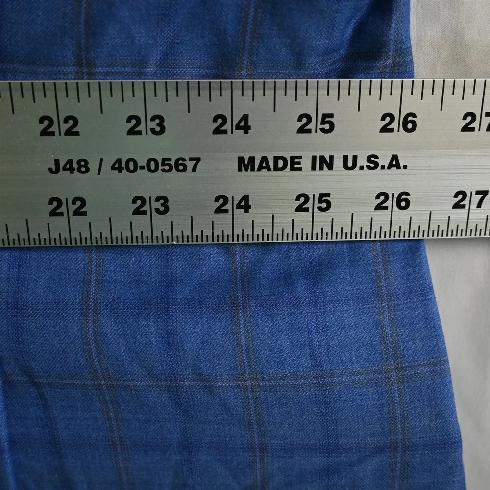 Tailored 56R Blue‎ Plaid 100% Wool Mens Blazer Suit Jacket Sport Coat_8